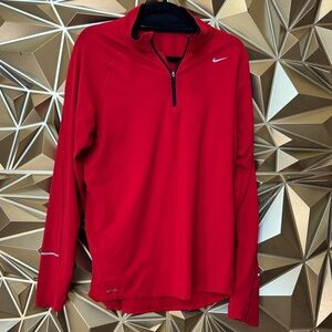 Nike Men's Vibrant Red Quarter-Zip Jacket